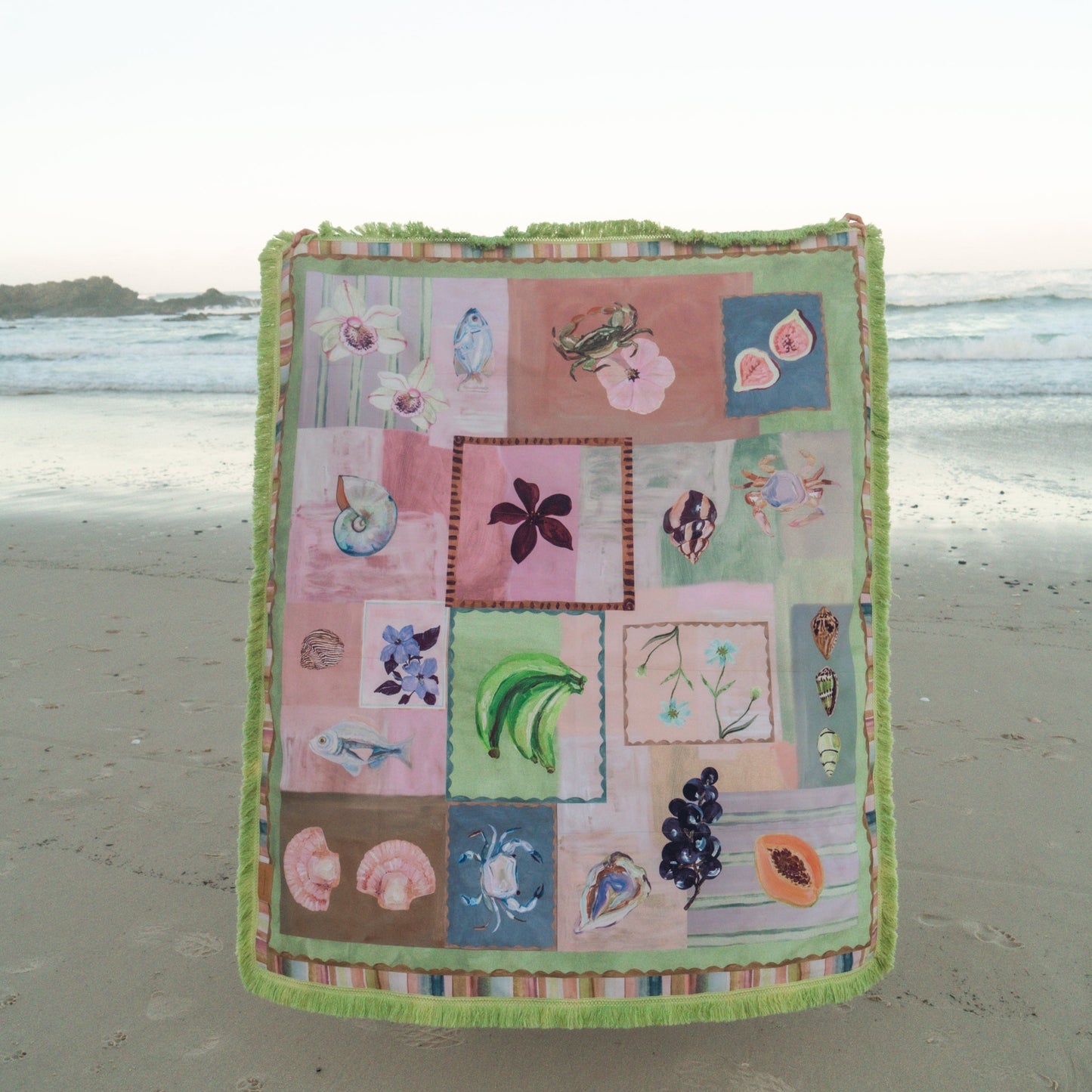 Annie Everingham Picnic Rug -  Patchwork Sea