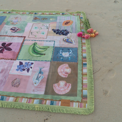 Annie Everingham Picnic Rug -  Patchwork Sea